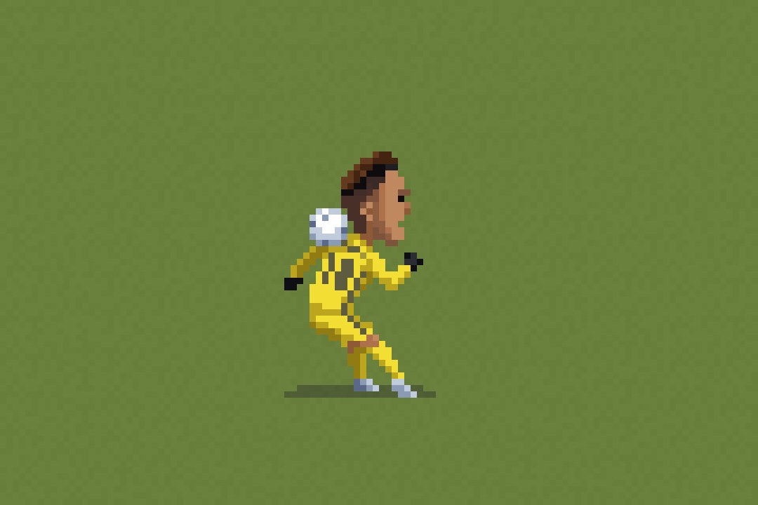 Neymar controlling the ball on his back…